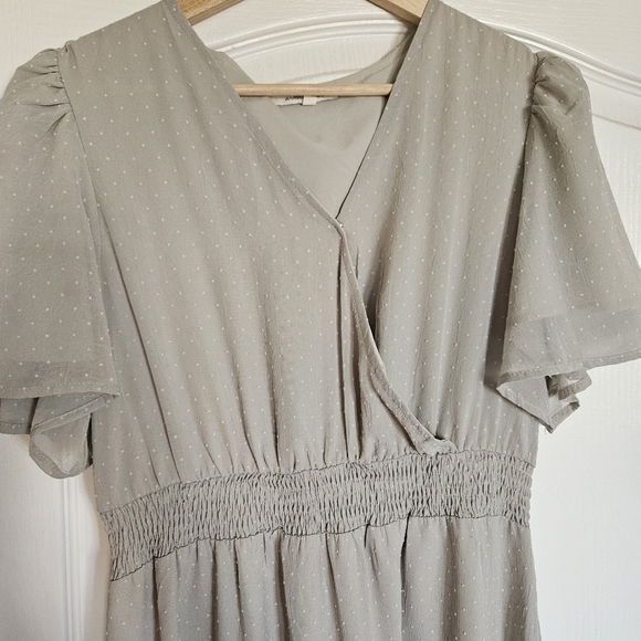 Amber Blue Midi Dress Sage Green L - Picture 2 of 8